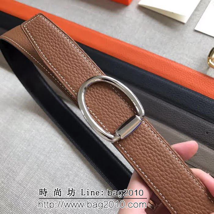 愛馬仕HERMES REVERSIBLE LEATHER STRA 官網同步 原版皮高端男士皮帶 HHG1561